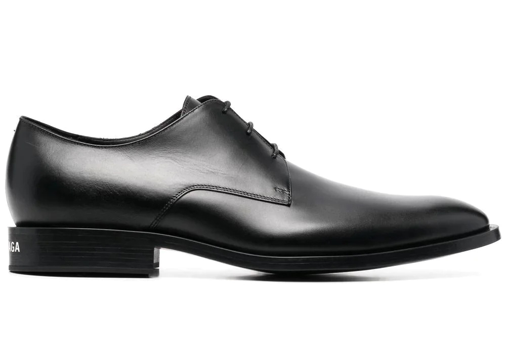 Balenciaga Wallstreet Almond-Toe Derby Shoe Black Men's