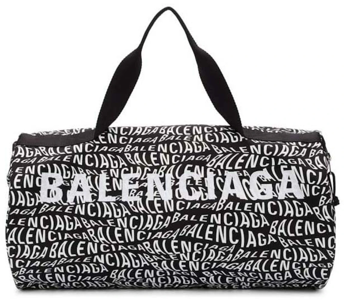 Balenciaga Wheel Logo-embroidered Nylon Camera Bag In Black