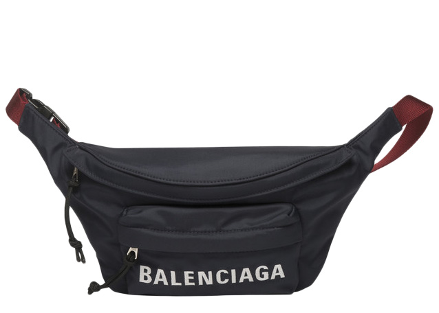 Balenciaga Wheel Belt Pack Navy/Red in Nylon with Silver-tone - US