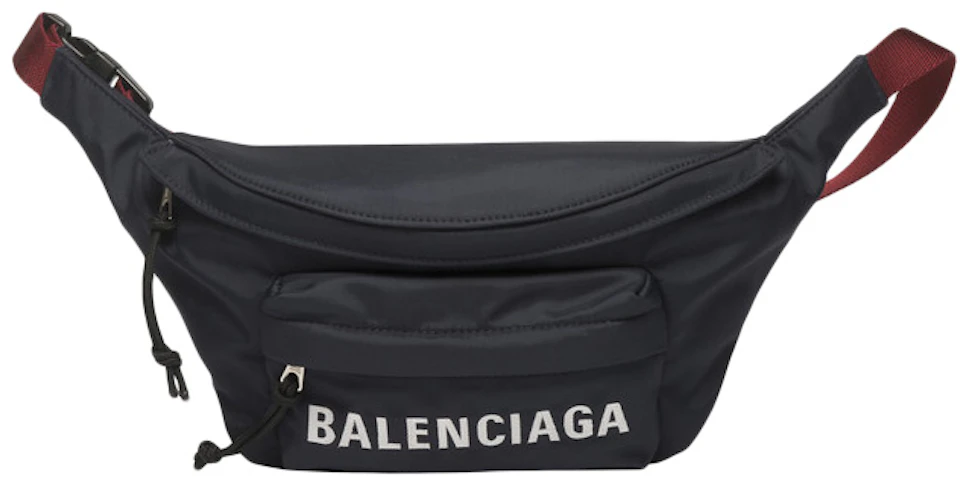 Balenciaga Wheel Belt Pack Navy/Red in Nylon with Silver-tone -