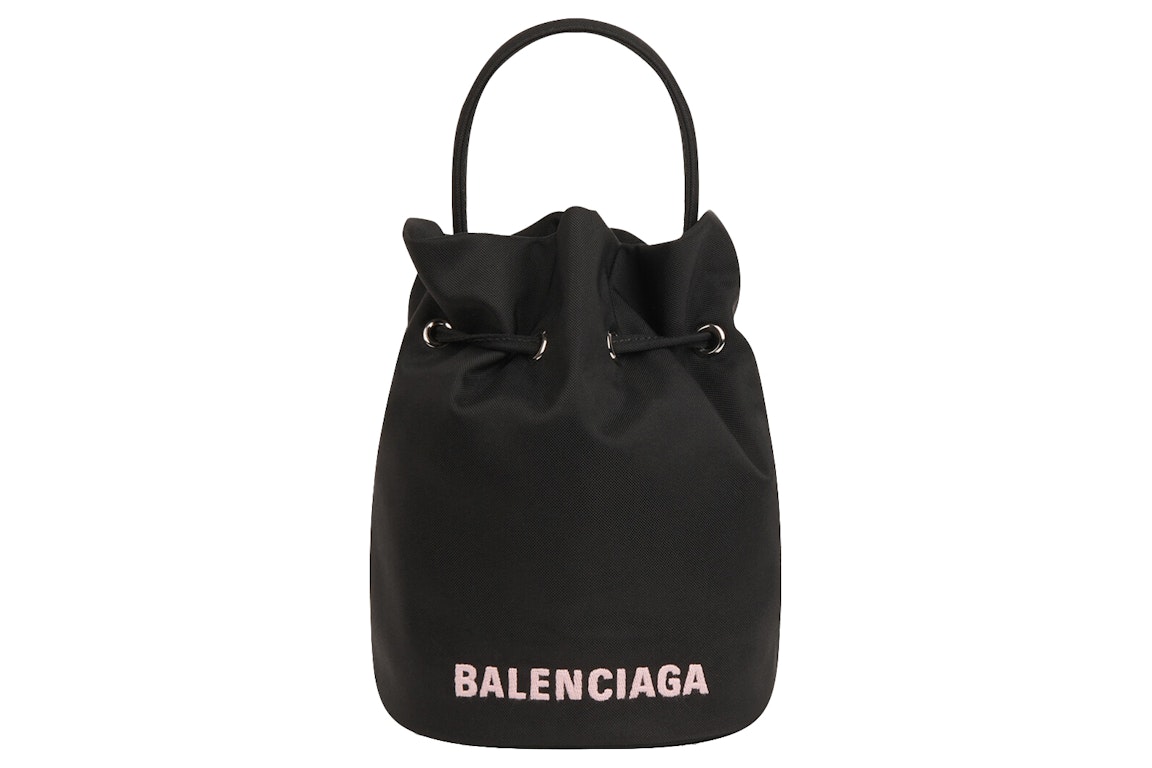 Pre-owned Balenciaga Wheel Xs Drawstring Bucket Bag Black