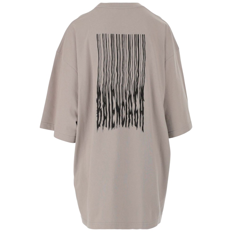 Balenciaga Wide Fit Barcode T-Shirt Grey Men's - FW21 - US