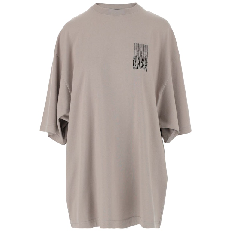 Pre-owned Balenciaga Wide Fit Barcode T-shirt Grey