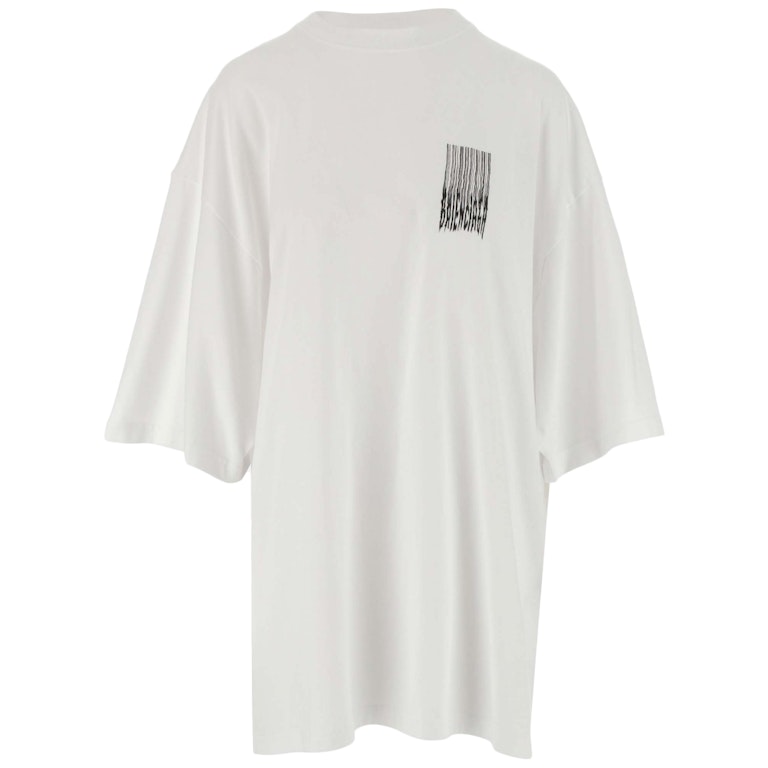 Pre-owned Balenciaga Wide Fit Barcode T-shirt White