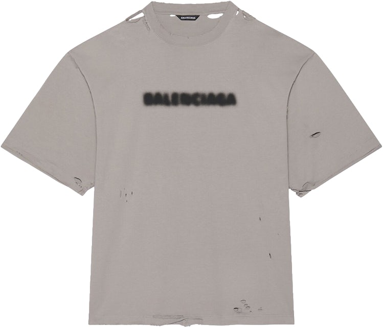 Balenciaga Wide Fit Blurry T-Shirt Grey Black Men\'s - AW21 - US