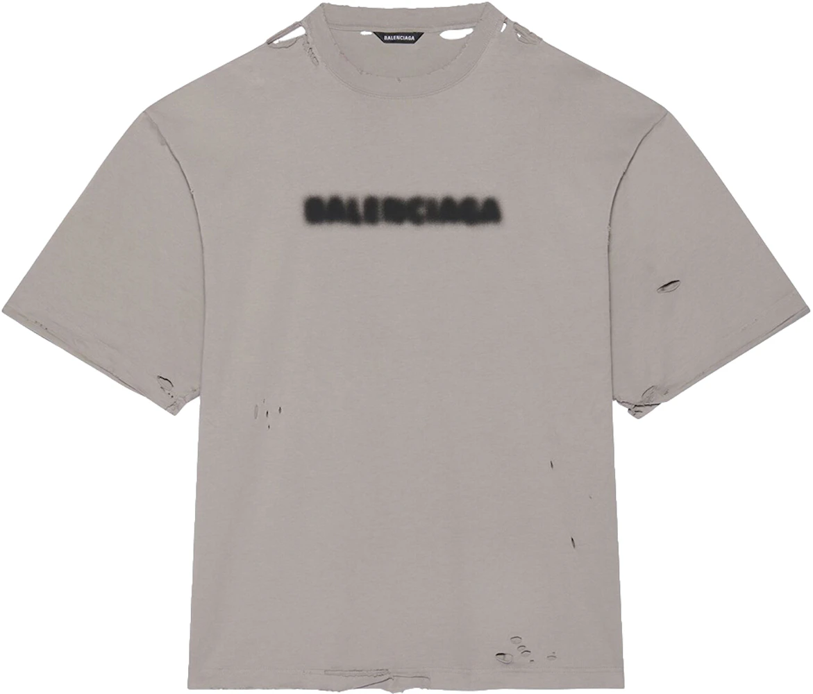 Balenciaga Wide Blurry T-Shirt Grey Men's - - US