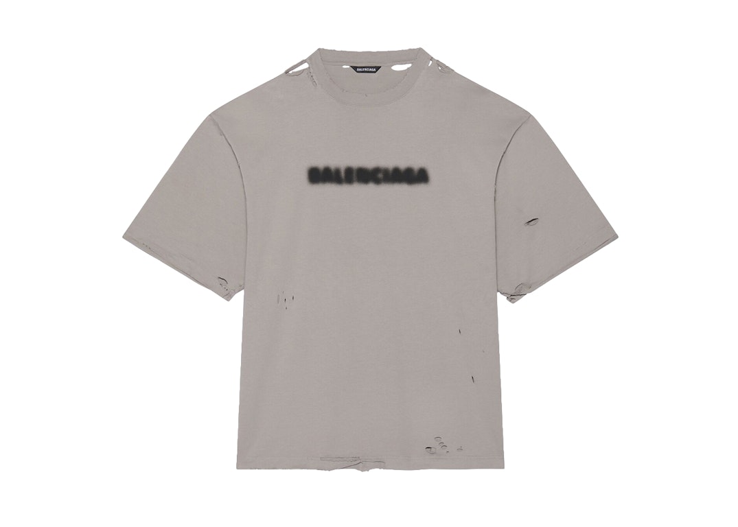 Pre-owned Balenciaga Wide Fit Blurry T-shirt Grey Black