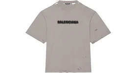Balenciaga Wide Fit Blurry T-Shirt Grey Black