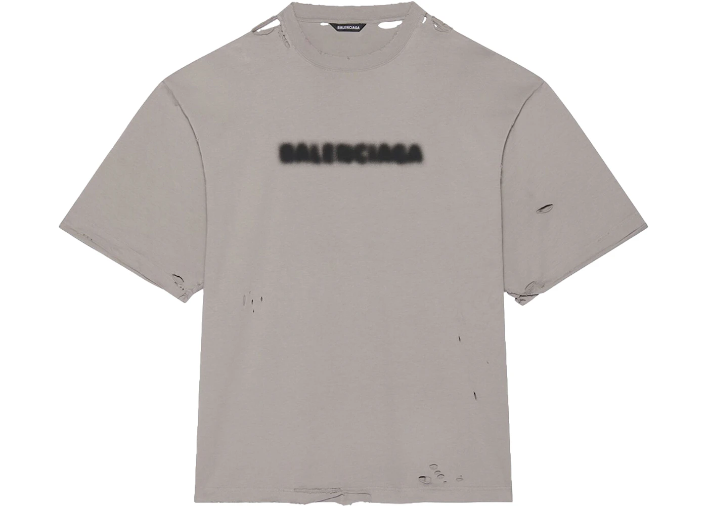 Balenciaga Wide Fit Blurry T-Shirt Grey Black Men's - AW21 - US