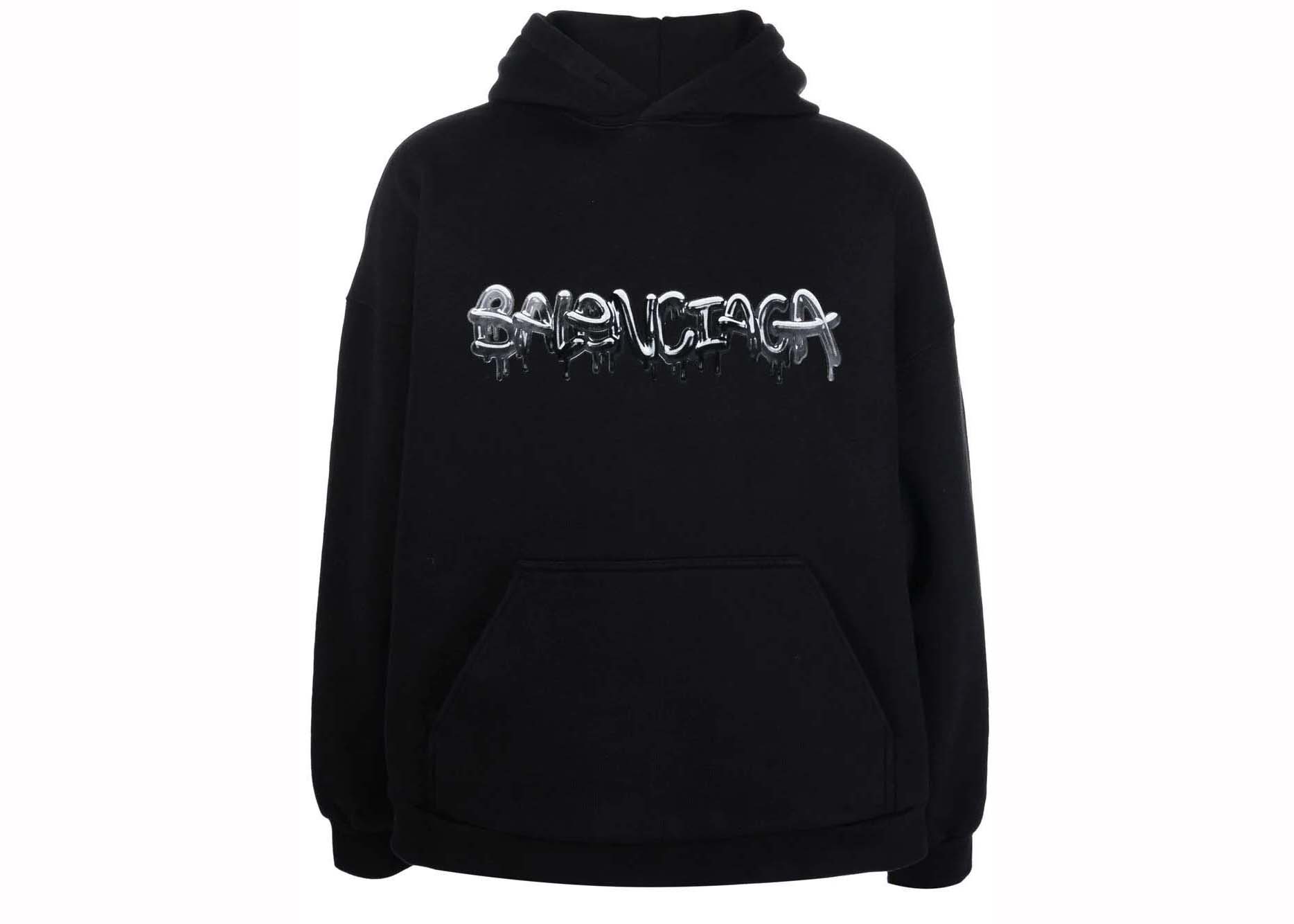 Balenciaga Wide Fit Slime Hoodie Black Men's - US