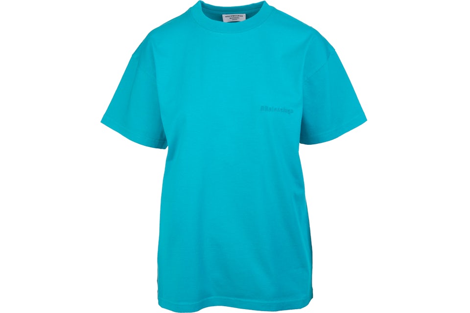 Balenciaga Wide Line T-Shirt Turquoise Men's - FW21 - US