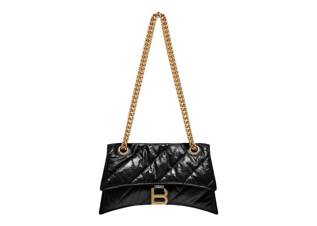 Pre-owned Balenciaga Women's Crush Small Chain Bag Quilted Black