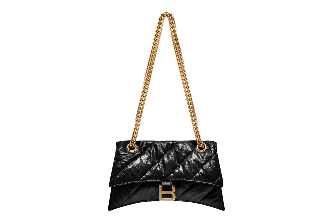 Pre-owned Balenciaga Women's Crush Small Chain Bag Quilted Black