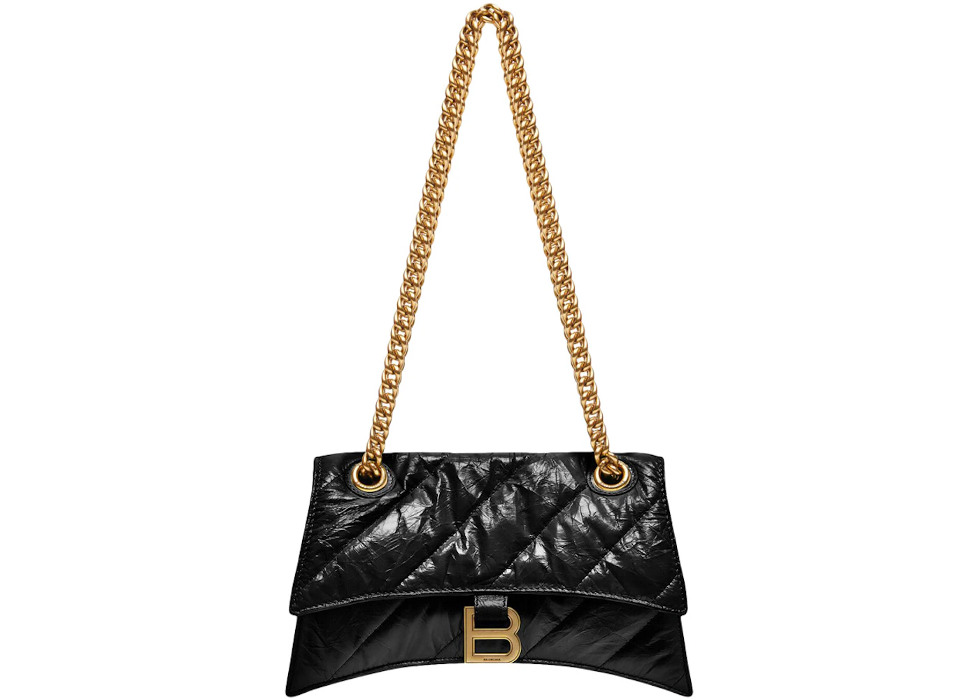 Balenciaga Women's Crush Small Chain Bag Quilted Black in Crushed ...