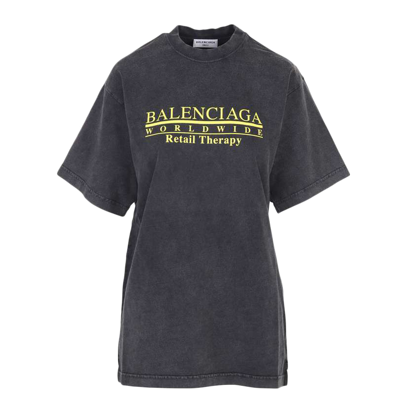 Balenciaga Women Worldwide Logo T-Shirt Black