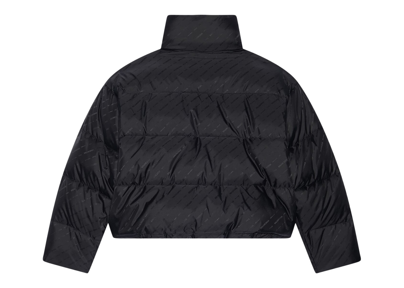 Balenciaga Womens Allover Logo BB Puffer Jacket Black - FW22 - JP