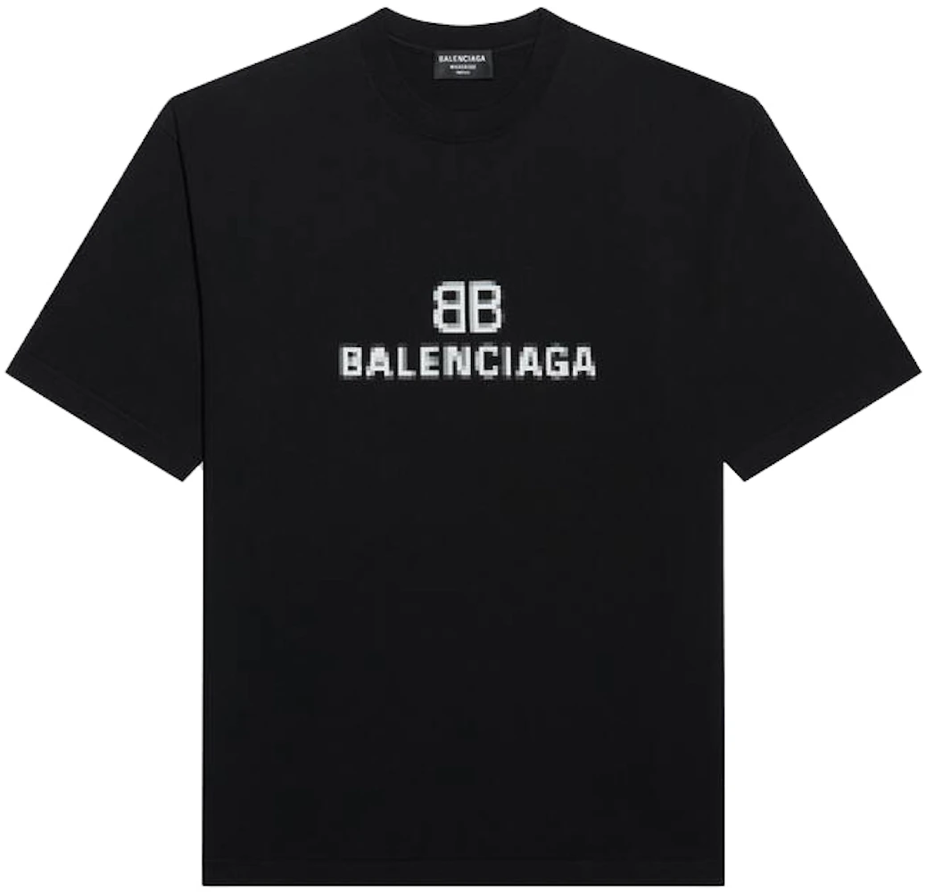 Balenciaga Womens BB Pixel Medium Fit T-shirt Black - SS21 - US