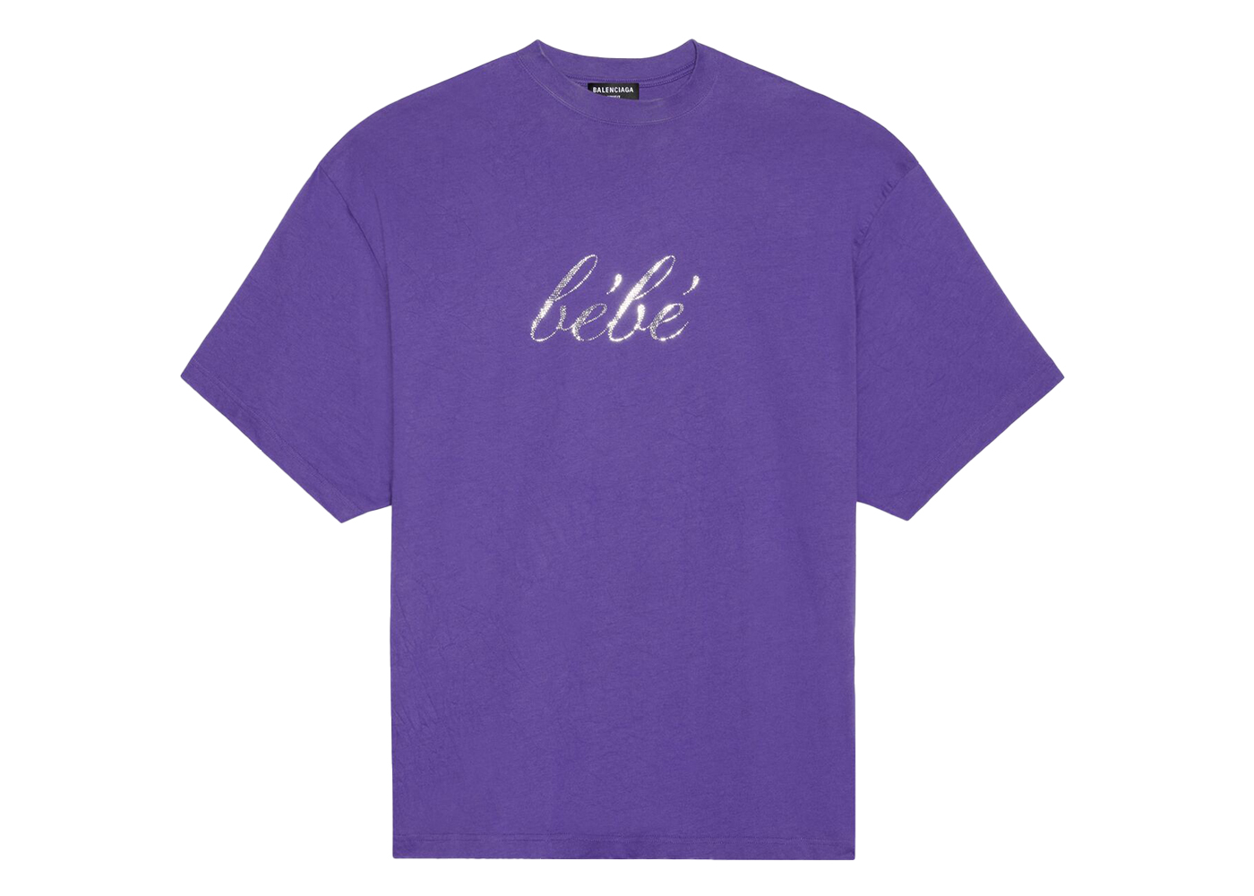 Balenciaga Womens Bebe Worn-out T-shirt Purple