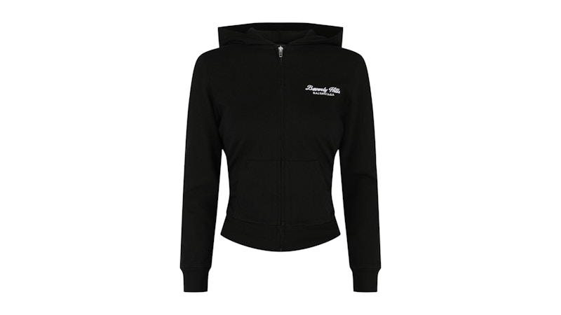BALENCIAGA Beverly Hills UNISEX バレンシアガ Balenciaga Women's Beverly Hills Embroidered Hoodie Washed Black