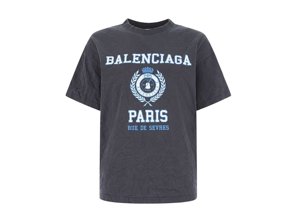 Pre-owned Balenciaga Women's College 1917 Medium Fit T-shirt Blue