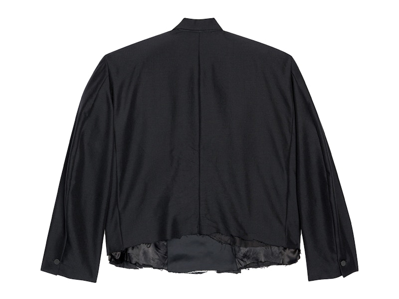 Balenciaga Women's Cropped Tuxedo Blazer Black - SS22 - GB