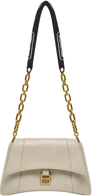 Balenciaga Women's Downtown Shoulder Bag with Chain Small Beige in ...