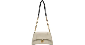 Balenciaga Women's Downtown Shoulder Bag with Chain Small Beige