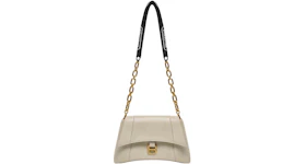 Balenciaga Women's Downtown Shoulder Bag with Chain Small Beige