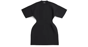 Balenciaga Women's Hourglass Crewneck Short Sleeve Dress Black