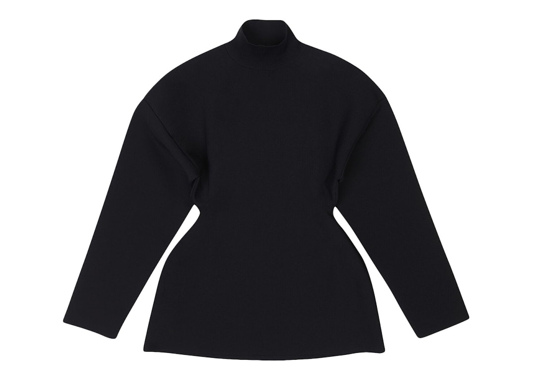 Pre-owned Balenciaga Women's Hourglass Turtleneck Sweater Black