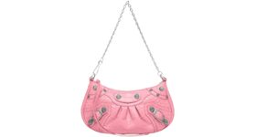 Balenciaga Le Cagole Mini Bag with Chain Crocodile Embossed Pink