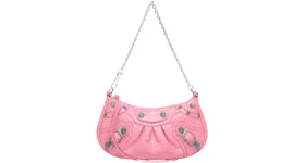 Balenciaga Le Cagole Mini Bag with Chain Crocodile Embossed Pink