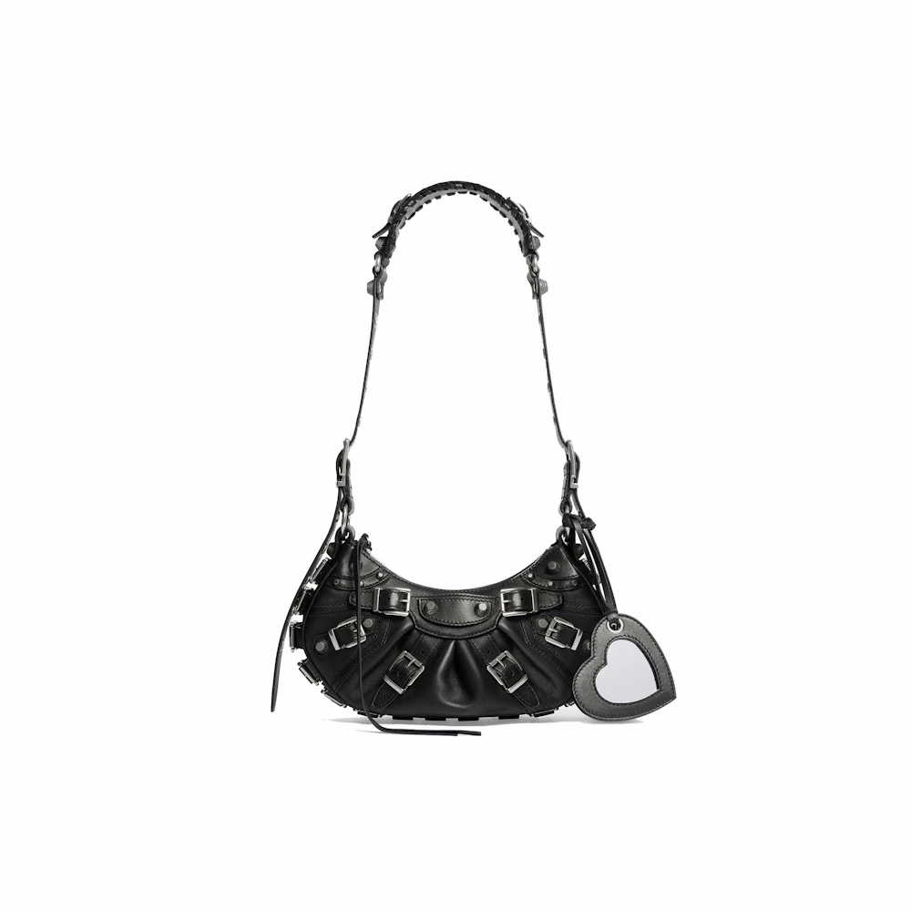 Balenciaga Womens Le Cagole XS Shoulder Bag Black in Lambskin - GB