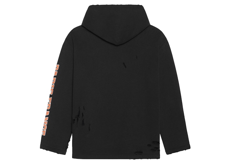 Balenciaga Womens Maison Balenciaga Cropped Hoodie Black/Orange