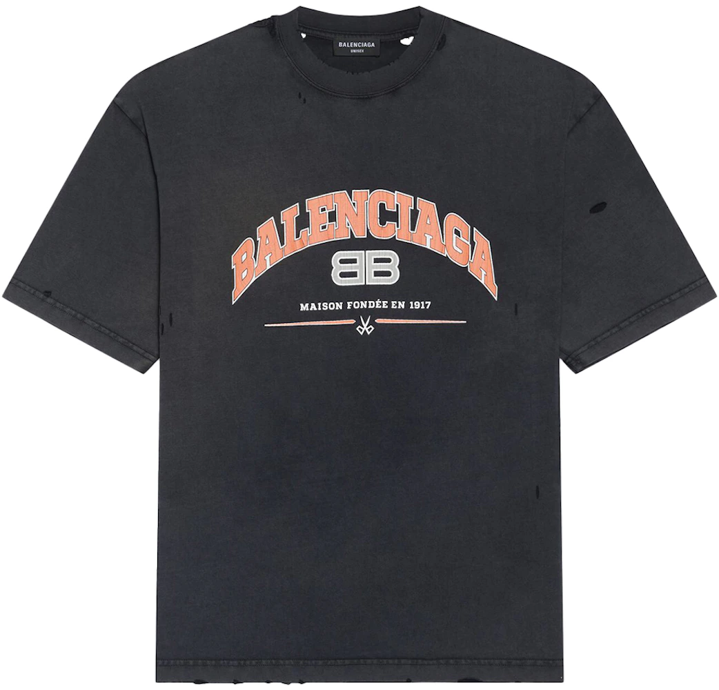 Balenciaga Medium Fit T-Shirt Black/Orange/White - SS22 - US
