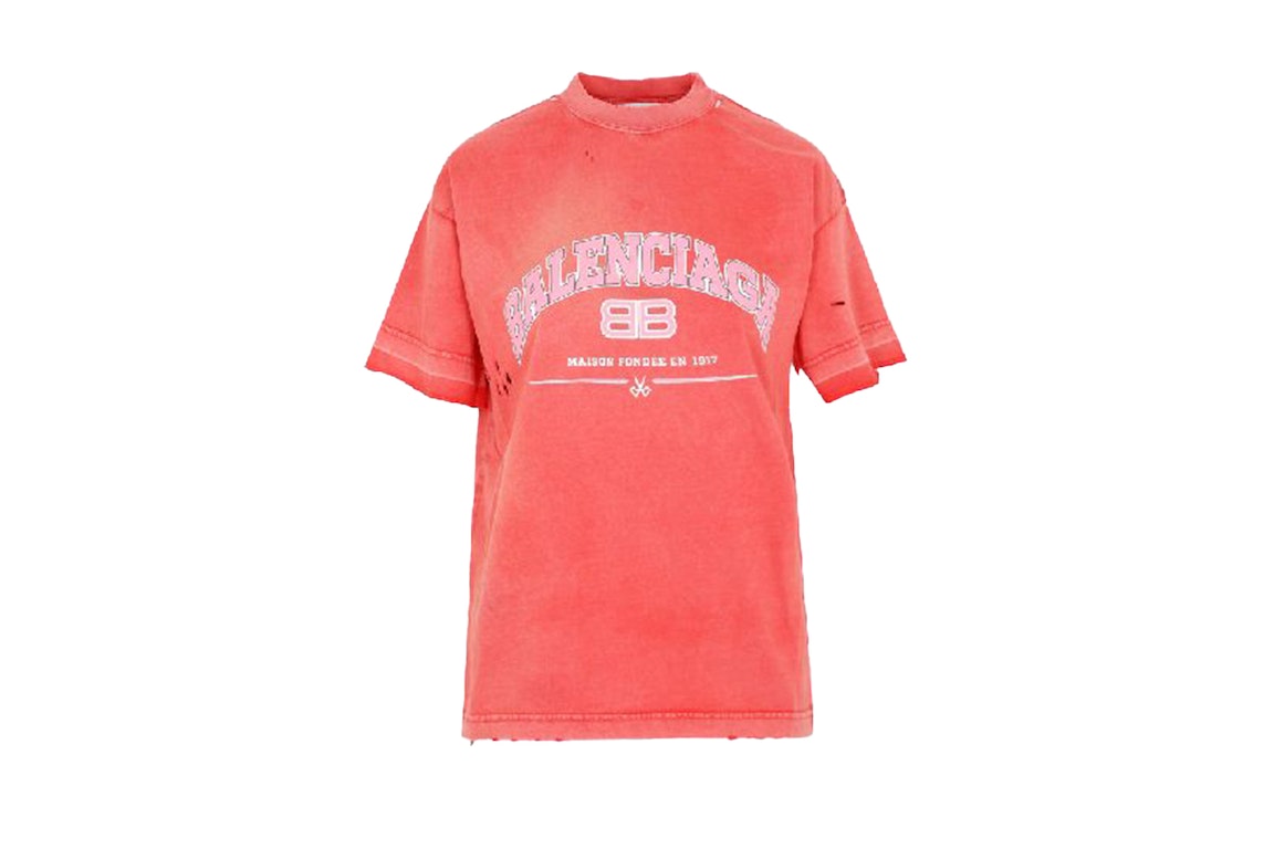 Pre-owned Balenciaga Women's Maison  Medium Fit T-shirt Red
