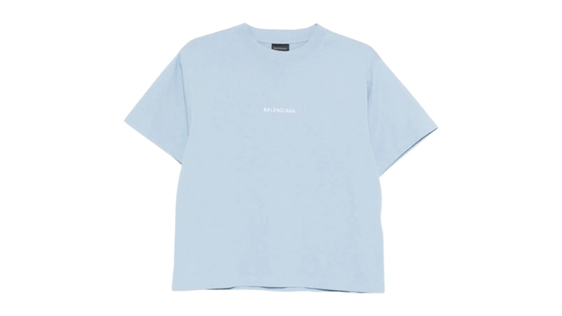 Balenciaga Women's Medium Fit T-shirt Light Blue/White - SS26 - US