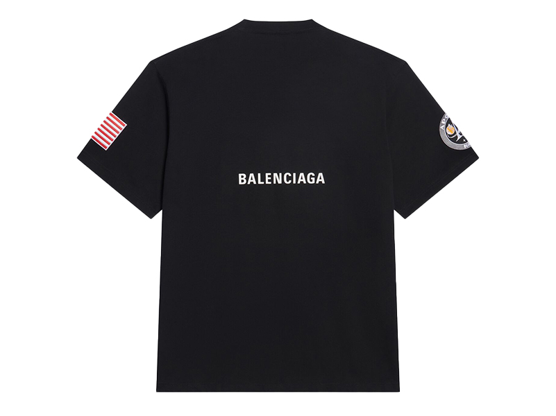 Balenciaga Womens NASA Space Multi-Patch T-Shirt Black - JP