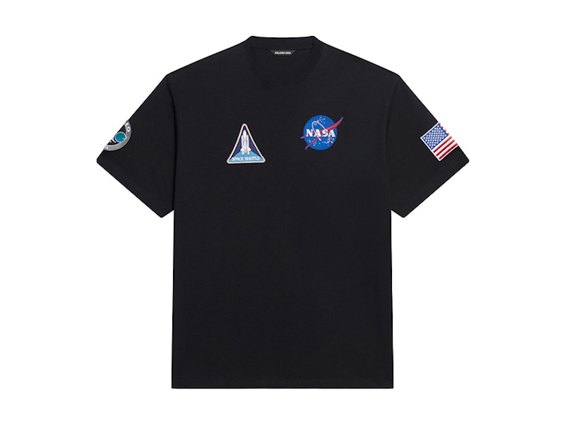 Balenciaga Womens NASA Space Multi-Patch T-Shirt Black - JP