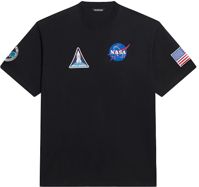 Objeción Consejo transfusión Balenciaga Womens NASA Space Multi-Patch T-Shirt Black - ES