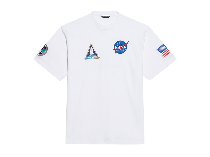Balenciaga Womens NASA Space Multi-Patch T-Shirt Black - JP