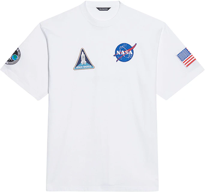 Tener un picnic Desconfianza robot Balenciaga Womens NASA Space Multi-Patch T-Shirt White - ES