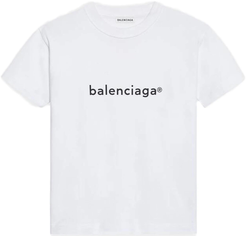 Balenciaga Womens New Copyright Fitted T-shirt White - SS21 - US