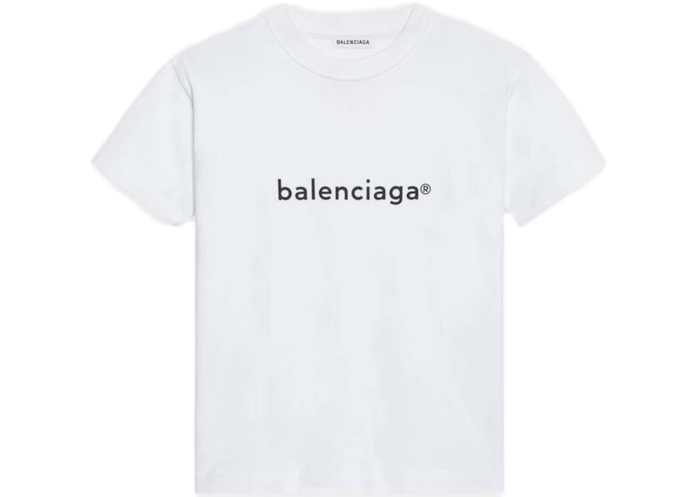 Balenciaga Womens New Copyright Fitted T-shirt White - SS21 - US