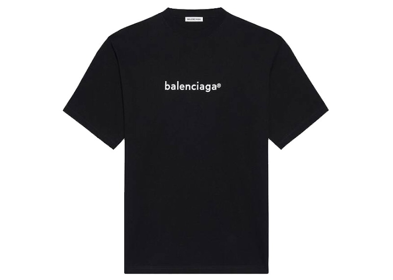 Black balenciaga t shirt women's sale