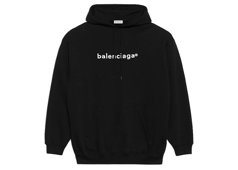 Balenciaga Womens New Copyright Medium Fit Hoodie Black