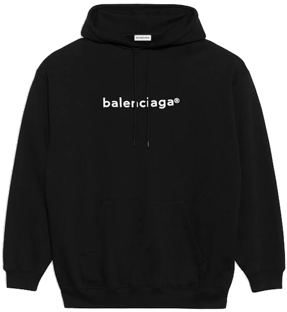 Balenciaga Womens New Copyright Medium Fit Hoodie Black - SS21 - US