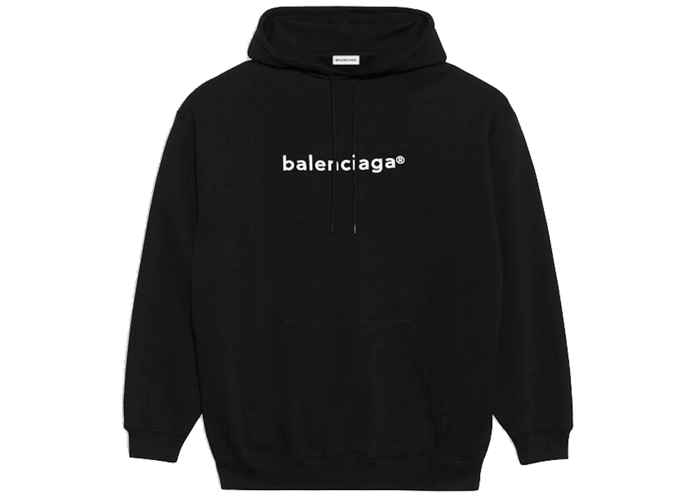 Balenciaga Womens New Copyright Medium Fit Hoodie Black - SS21 - US