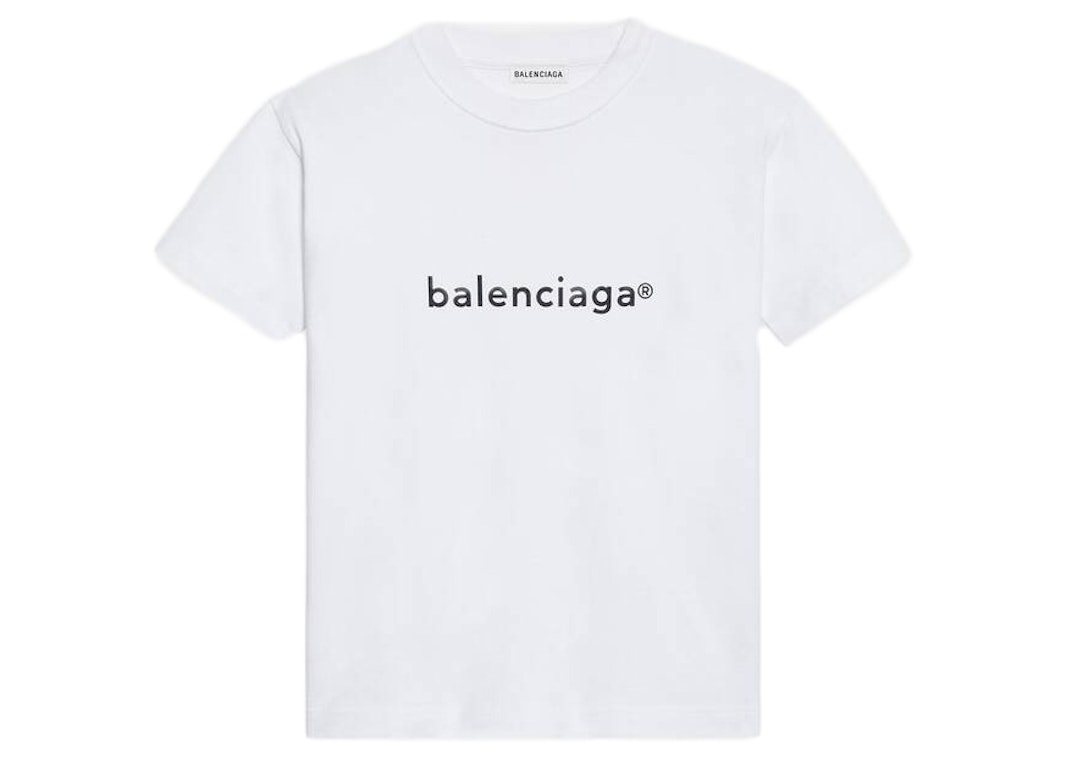 Pre-owned Balenciaga Womens New Copyright Small Fit T-shirt White