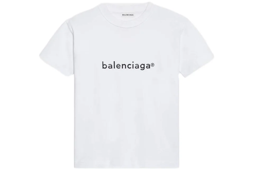 Balenciaga Womens New Copyright Small Fit T-shirt White